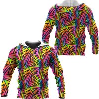 Prismatic Spectrum Rainbow Colorful Abstract Sherpa Microfleece Zip-up Hoodie