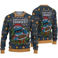 Santa's Cookie Monster Ugly Christmas Sweater