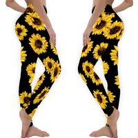 Sunflower Flower Pattern Leggings