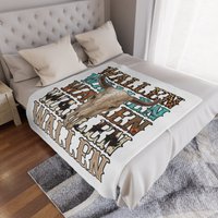 Wallen, Wallen, Wallen And Wallen White Minky Blanket/wallen Cow Skull Blanket/country Western Blanket Throw