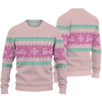 The Barbie Movie 2023 Custom Name Ugly Christmas Sweater
