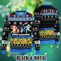 Ugly Christmas Sweater, Blu.e.y Ugly Christmas Sweater, Blue Family Christmas