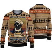 Funny Shut The Fucupcakes Ugly Christmas Sweater
