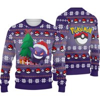 Christmas Gengar Pkm Unisex Ugly Sweater - Holiday Gift