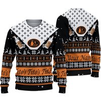 Custom Tito Handmade Ugly Christmas Sweater, Vodka Merry Xmas Sweater