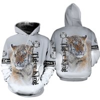 The King - Love Tiger 3d Printed Hoodie Joggers Sets - Elwy-21