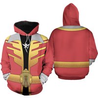 Red Ranger Cosplay Costume, Power Ranger Megaforce 3d Hoodie