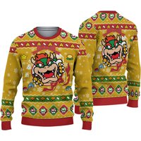 Christmas Gift, Mario Bowser 3d Ugly Sweater, Bowser Costume Sweaters
