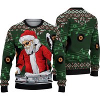 Satan Claus Dj Ugly Christmas Sweater, Ugly Christmas Sweater