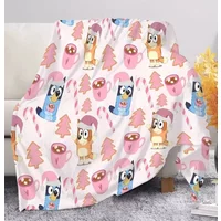 Blueydad Christmas Blanket, Bingo Heeler Dog Cartoon Blanket