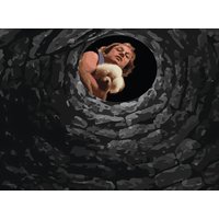 Buffalo Bill Looking Down Well Premium Matte Poster