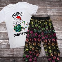 Meowy Dnd Holiday Pajamas Set
