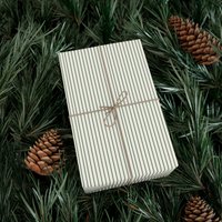 Vintage Sage Green Pinstripe Christmas Wrapping Paper, Christmas Wrapping Paper