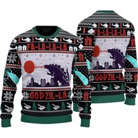 Falalala Godzil-la God Zilla Ugly Christmas Sweater, God Zilla Movie Sweater