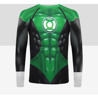Green Lantern Cosplay Men's Compression T-shirts Long Sleeve