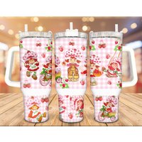 Strawberry Shortcake 40 Oz Tumbler With Handle, Gift For Her, Friend Gift