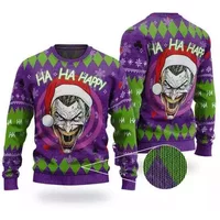 The Joker Happy Holidays Purple Ugly Sweater - Vibrant Holiday Fun
