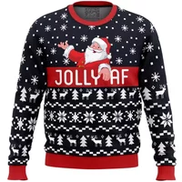 Jolly Af Santa Claus Ugly Christmas Sweater