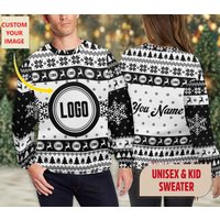 Custom Logo Company Ugly Sweater, Personalized Custom Logo 3d Ugly Christmas