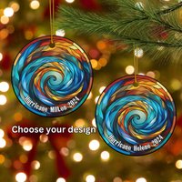 Hurricane Helene Or Milton Faux Ceramic Ornament, Christmas Tree Decoration