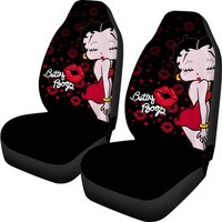 Beautiful Kisses Betty Boop In Black Theme Car Seat Cover