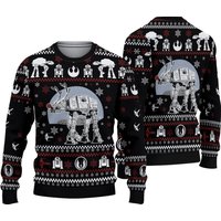 Robot Galaxy Movie Character Ugly Christmas Sweater, Spaceship Xmas