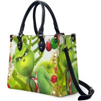 Funny Character Christmas Leather Bag, Funny Character Lover Handbag