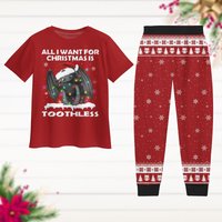 Christmas Toothless Pajamas Set, How To Train Your Dragon