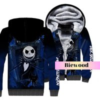 Christmas Skellington Fleece Zip Hoodie