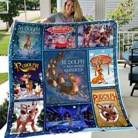 Rudolph The Red Nosed Reindeer Blanket, Rudolph Reindeer Fleece Blanket