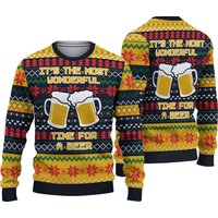 It's The Most Wonderful Time For A Beer Parody Ugly Christmas Sweater