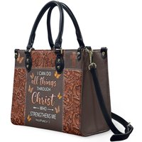 I Can Do All Things Leather Handbag,i Can Do All Things Handbag