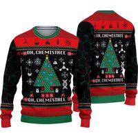 Oh, Chemistree Science Ugly Christmas Sweater, Chemist Lover Xmas Ugly Sweatshirt