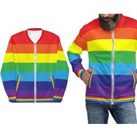 Rainbow Flag Bomber Jacket For Pride