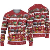 Christmas Hippo Ugly Sweater, Funny Hippo Xmas Sweater