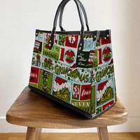 Funny Character Christmas Leather Bag, Funny Character Lover Handbag