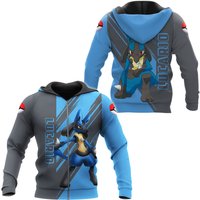 Pkm Lucario 3d Zip Hoodie