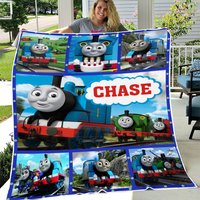 Personalized Thomas The Train Quilt Blanket, Thomas And Friends Fleece Blanket