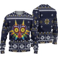 Majoras Mask Legend Of Zelda Christmas Ugly Sweater, Video Game Characters Sweater