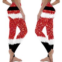 Santa Claus Costume Glitter Christmas Leggings