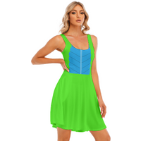 Dale Chipmunk Dinoland Dinosaur All-over Park Costume Women's Skater Dress