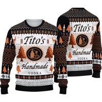 Tito's Handmade Vodka Christmas Ugly Sweater, Alcoholic Xmas, Austin Texas Label Sweater