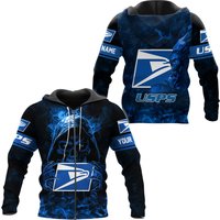 Personalized Postal Service Hoodie, Postal Worker 3d Printed Zip Hoodie