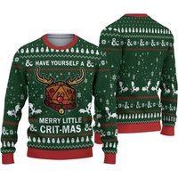 Dungeons And Dragons Ugly Christmas Sweater, Have Yourself A Merry Little Crit Mas Christmas 3d