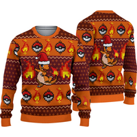 Pkm Charmander Ugly Christmas Sweater, Christmas Gift, Unisex Sweater Gift