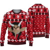 Adult 3d Krampus Head Unisex Ugly Christmas Sweater