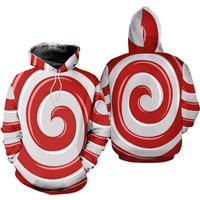 Costume Christmas Candy, Christmas Red Candy Cane Hoodie