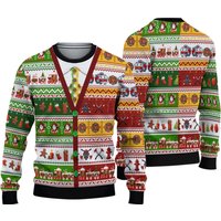 Firefighter Ugly Christmas Sweater, Firefighter Lovers Ugly Sweater