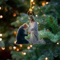 Jesus And Donald Trump 2024 Christmas Ornament, Donald Trump President Ornament