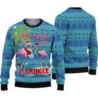 Flamingo Let's Jingle Ugly Sweater - Cute Festive Apparel